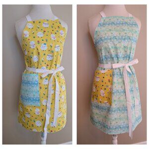 NWT Handmade Reversible Apron - Spring chicks and flowers - One Size - OOAK